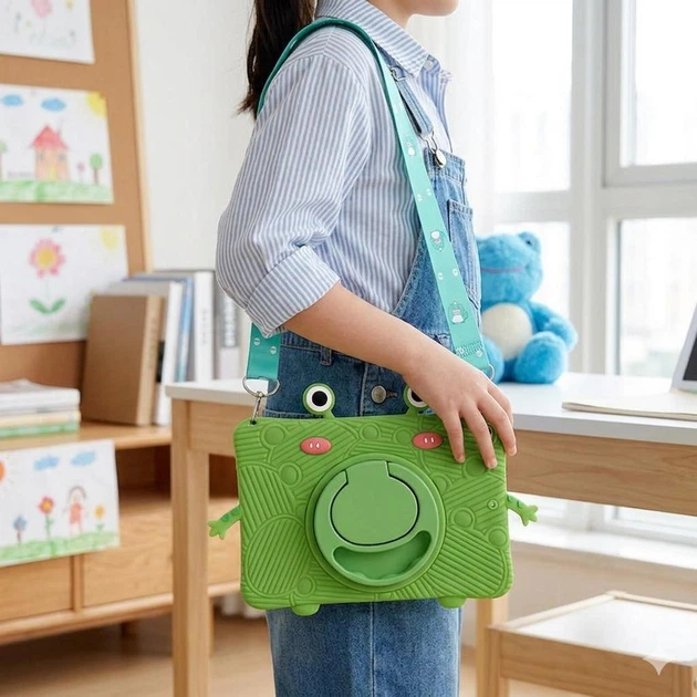 Чохол дитячий Silikon Power з підставкою і ремінцем Apple iPad 9 (2021) 10.2" Green - зображення 2