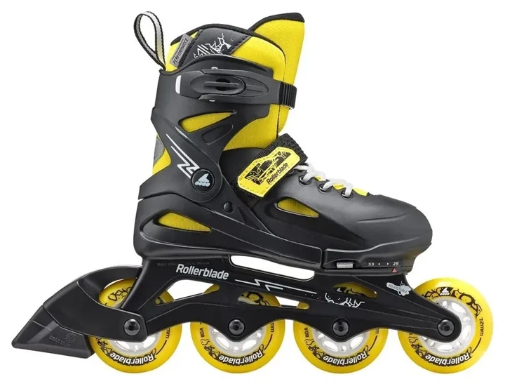Ролики Rollerblade Fury black-yellow (33-38) - зображення 5