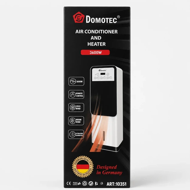 Мобільний кондиціонер 2в1 DOMOTEC 1668 3500Вт Білий - Фото 4 Мобільний кондиціонер 2в1 DOMOTEC 1668 3500Вт Білий - изображение 4