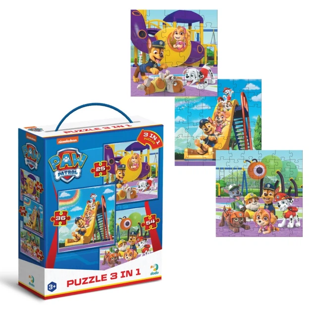 Пазл 3в1 Игровая площадка Paw Patrol 25 36 54 элемента картон 20х20 см - изображение 2