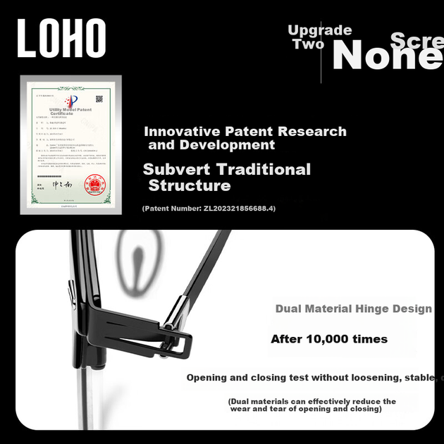 Очки LOHO мужские полуободковые ультралегкие, деловые, черные - изображение 5