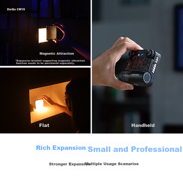 Осветитель Zhiyun CM15 портативный LED, 15Вт, RGB, для стримов и фото - изображение 8