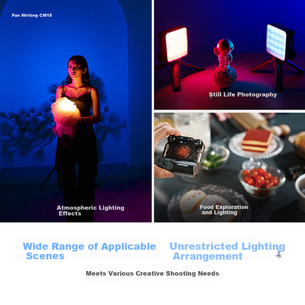 Осветитель Zhiyun CM15 портативный LED, 15Вт, RGB, для стримов и фото - изображение 10