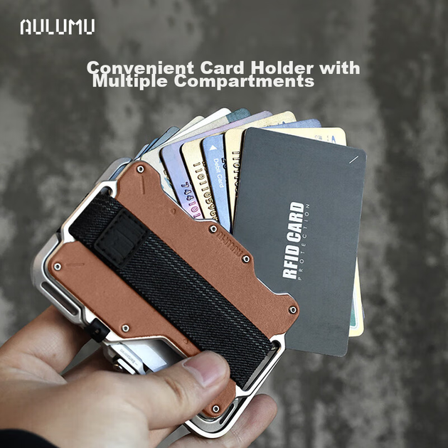 Держатель для карт AULUMU G03 магнитный из углеродного волокна с регулируемой подставкой для смартфонов Apple, черный - изображение 6