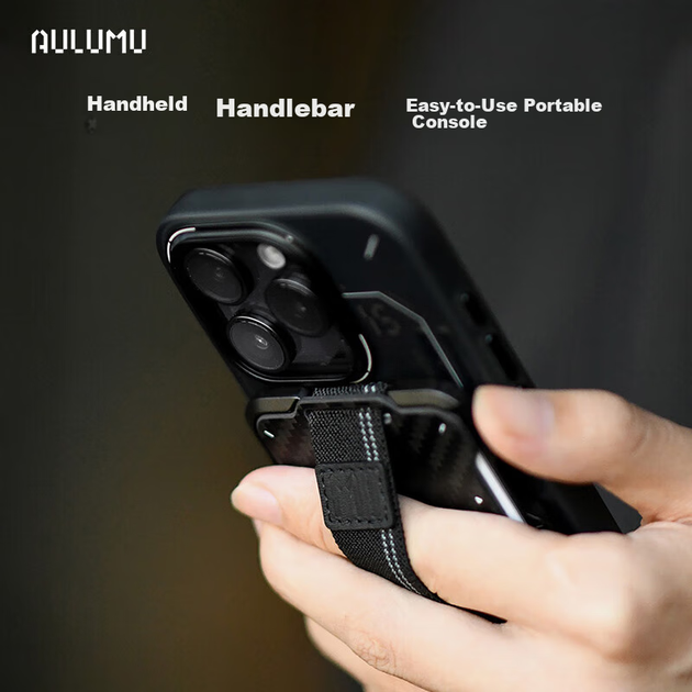 Держатель для карт AULUMU G03 магнитный из углеродного волокна с регулируемой подставкой для смартфонов Apple, черный - изображение 7