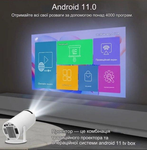 Смарт Проектор MAGCUBIC HY300 4K Android 11 HD BT5.0 Dual Wi-Fi Домашній кінотеатр - Фото 3 Смарт Проектор MAGCUBIC HY300 4K Android 11 HD BT5.0 Dual Wi-Fi Домашній кінотеатр - зображення 3