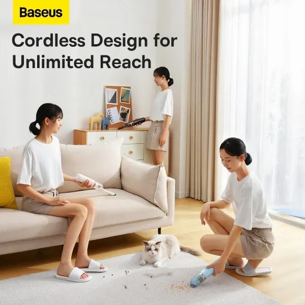 Автомобільний пилосос Baseus A2Pro Car Vacuum Cleaner(6000pa) White - зображення 10