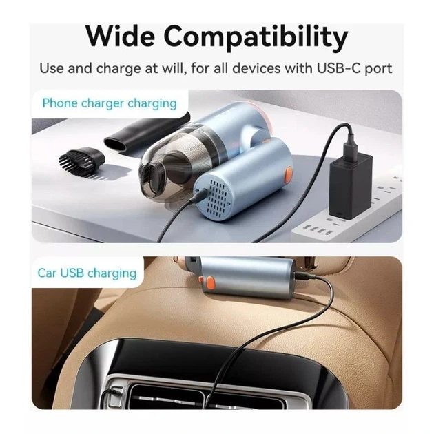 Автомобільний пилосос Vention Cordless Car Vacuum Cleaner Foldable Type Blue (KRAL0) - зображення 4