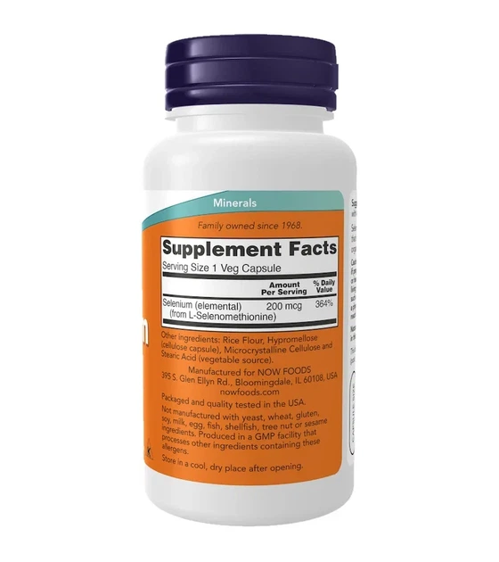 Селен без дрожжей Now Foods (Selenium) 200 мкг 90 капсул - изображение 2
