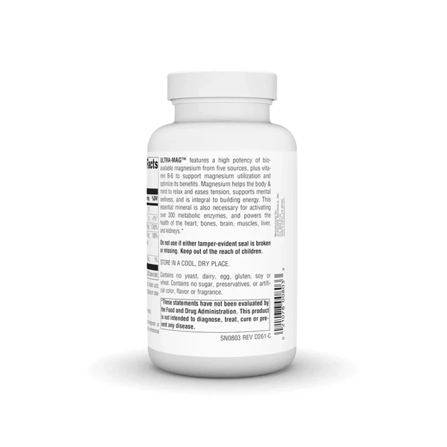 Магній (ультра) Ultra-Mag, Source Naturals, 120 таблеток - зображення 3