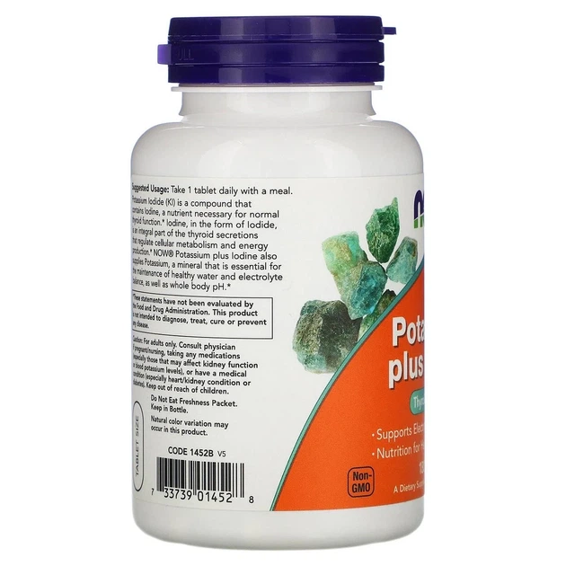 Калий плюс йод "Potassium Plus Iodine" Now Foods, 180 таблеток - Фото 3 Калий плюс йод "Potassium Plus Iodine" Now Foods, 180 таблеток - изображение 3