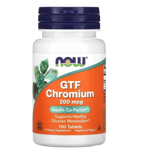 Хром Now Foods (GTF Chromium) 200 мкг 100 таблеток - Фото 1 Хром Now Foods (GTF Chromium) 200 мкг 100 таблеток - изображение 1