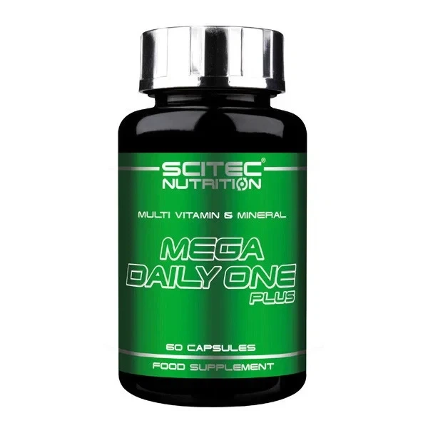 Мультивітаміни Mega Daily One Plus Scitec Nutrition, 60 капсул - Фото 1 Мультивітаміни Mega Daily One Plus Scitec Nutrition, 60 капсул - зображення 1