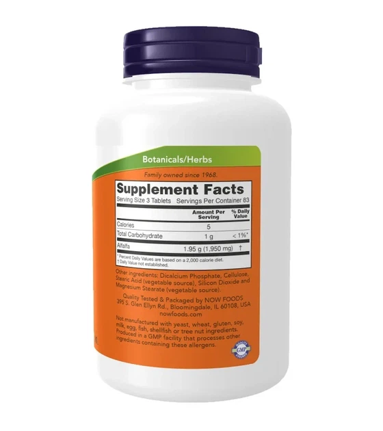 Люцерна Now Foods (Alfalfa) 650 мг 250 таблеток - изображение 2