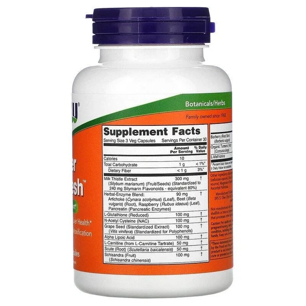 Препарат для печени Now Foods (Liver Refresh ™ with Milk Thistle Extract) 90 вегетарианских капсул - Фото 3 Препарат для печени Now Foods (Liver Refresh ™ with Milk Thistle Extract) 90 вегетарианских капсул - изображение 3