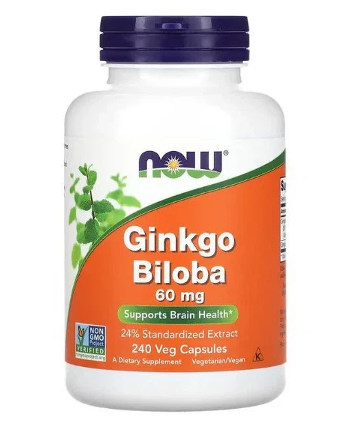 Гінкго білоба Now Foods (Ginkgo Biloba) 60 мг 240 капсул - Фото 1 Гінкго білоба Now Foods (Ginkgo Biloba) 60 мг 240 капсул - зображення 1