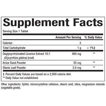 Глицирризинат корня солодки DGL Natural Factors 90 жевательных таблеток - изображение 3
