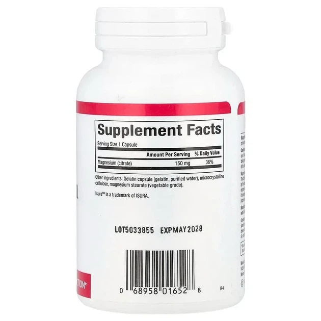 Цитрат магнію Magnesium Citrate Natural Factors 150 мг 90 капсул - зображення 2
