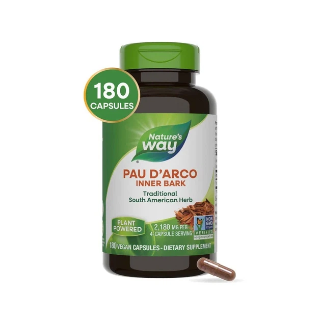 По д'Арко Pau d'Arco Nature's Way внутренняя кора 2180 мг 180 капсул - изображение 4