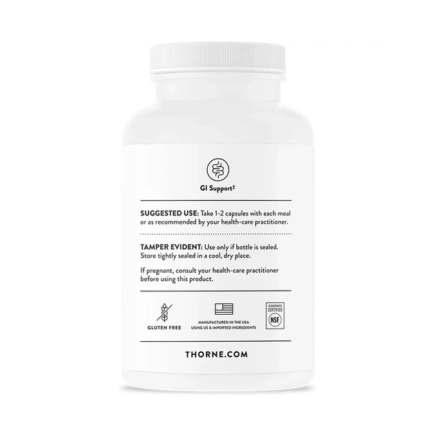 Бетаїн HCL соляна кислота та пепсин Thorne Research (Betaine HCL Hydrochloric Acid Pepsin) 225 капсул - зображення 2