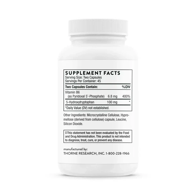 Гидрокситриптофан Thorne Research (5-Hydroxytryptophan) 90 капсул - изображение 3