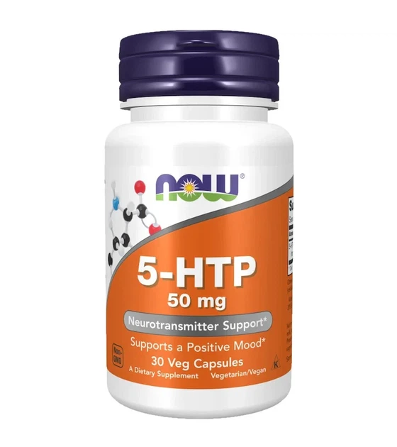 5-HTP 5-гідрокситриптофан, Now Foods, 50 мг, 30 капсул - Фото 1 5-HTP 5-гідрокситриптофан, Now Foods, 50 мг, 30 капсул - зображення 1