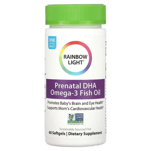 Рыбий жир для беременных Prenatal DHA Rainbow Light, 60 капсул - Фото 1 Рыбий жир для беременных Prenatal DHA Rainbow Light, 60 капсул - изображение 1