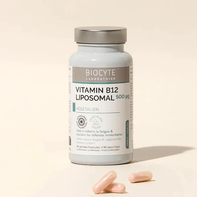 Вітамін В12 ліпосомальний Vitamine B12 liposomal Biocyte, 30 капсул - Фото 4 Вітамін В12 ліпосомальний Vitamine B12 liposomal Biocyte, 30 капсул - зображення 4