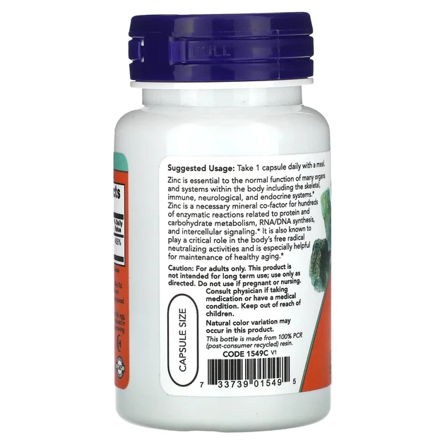 Цинк піколінат Zinc Picolinate 50 мг Now Foods, 30 капсул - Фото 3 Цинк піколінат Zinc Picolinate 50 мг Now Foods, 30 капсул - изображение 3