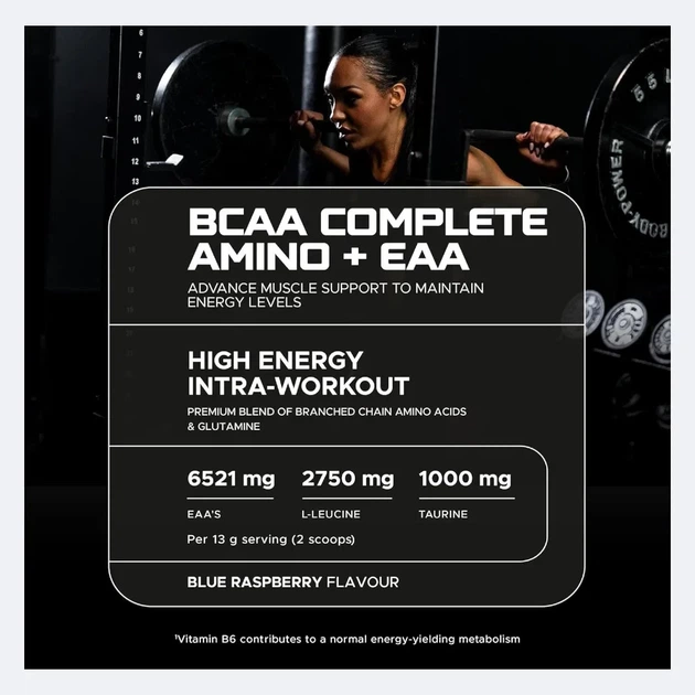 BCAA Complete Amino + EAA USN, блакитна малина, 400 г - зображення 3