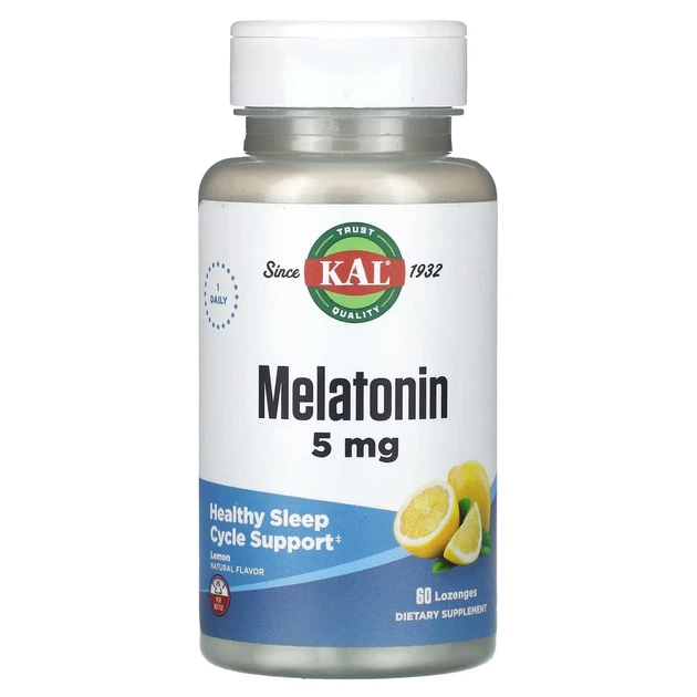 Melatonin 5 mg KAL - 60 lozenges - Фото 1 Melatonin 5 mg KAL - 60 lozenges - зображення 1
