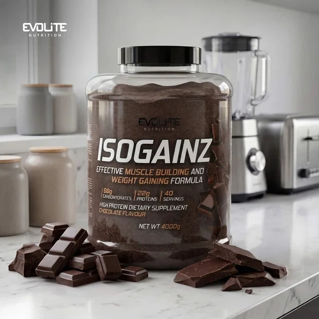 Гейнер Iso Gainz, Evolite Nutrition, подвійний шоколад, 4 кг - зображення 3