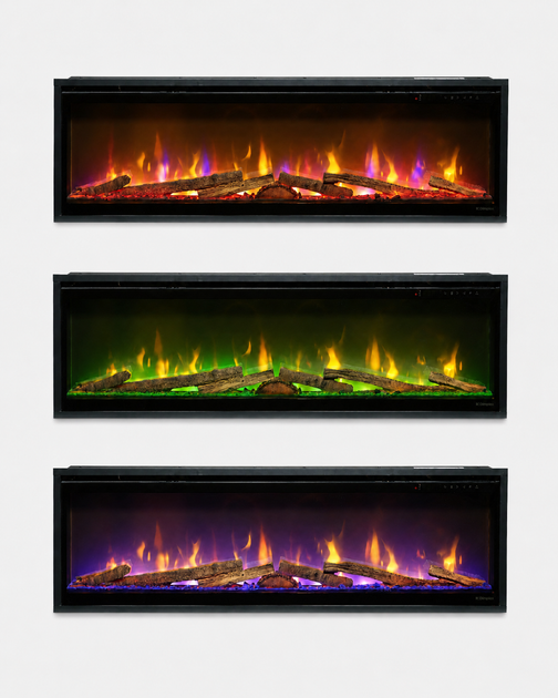 Электрокамин с обогревом Dimplex Ignite Evolve 60 Oak Logs (EVO1500OakLogs) с цельными дровами дуб, кристаллами стекла, цветами пламени и подсветки наполнения, управление через приложение, размер 1560x419x152 - изображение 6