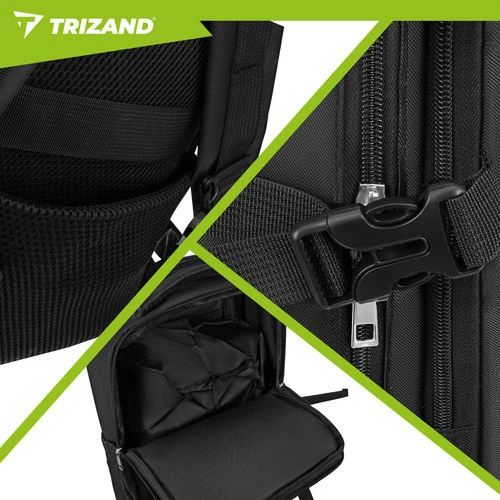 Туристический рюкзак с USB-портом 40x25 см для путешествий черный Trizand FK-0742 - Фото 3 Туристический рюкзак с USB-портом 40x25 см для путешествий черный Trizand FK-0742 - изображение 3