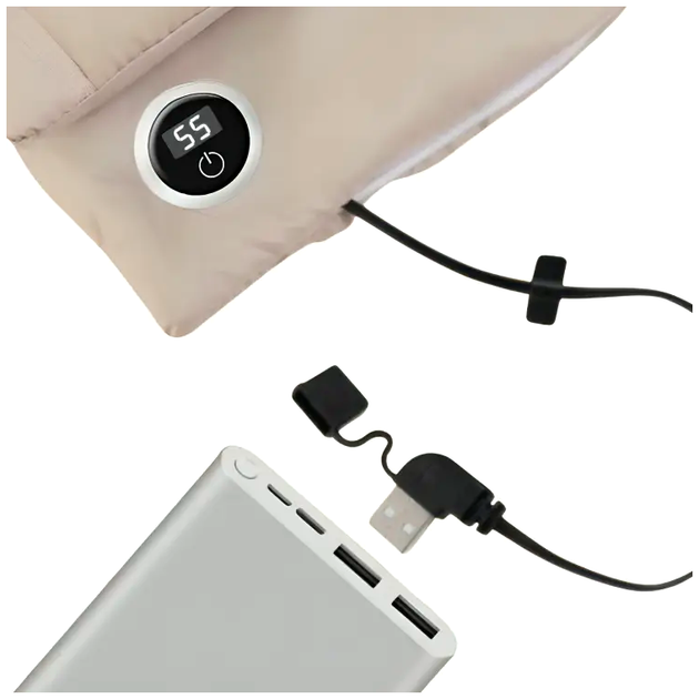 Электрогрелка для рук 10 Вт 3 режима USB 25х20 см бежевый LS-2752 - изображение 4
