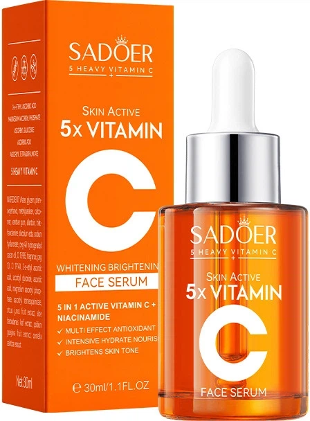 Сыворотка с витамином С и ниацинамидом Sadoer Skin Active 5X Vitamin C Face Serum. 30 мл (6942349708084) - Фото 1 Сыворотка с витамином С и ниацинамидом Sadoer Skin Active 5X Vitamin C Face Serum. 30 мл (6942349708084) - изображение 1