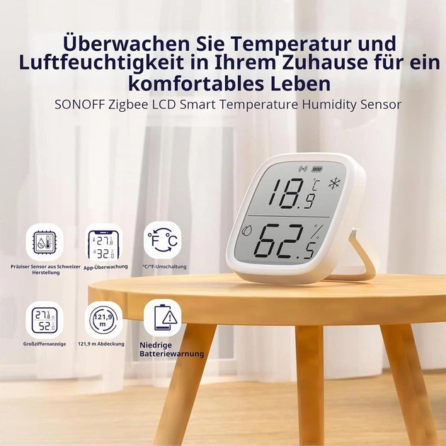 Датчик температуры и влажности с LCD дисплеем — точность ±0,2°C, совместим с Alexa/Google - изображение 5