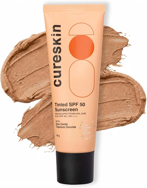 Минеральный солнцезащитный крем Cureskin SPF 50 PA++++ 50 г - тонированный матовый финиш, UVA/UVB/IR - изображение 2