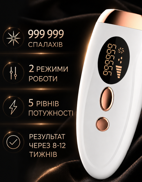 Фотоэпилятор женский LuminiPRO лазерный эпилятор 5 уровней интенсивности для эпиляции любого типа кожи без раздражений - Фото 2 Фотоэпилятор женский LuminiPRO лазерный эпилятор 5 уровней интенсивности для эпиляции любого типа кожи без раздражений - изображение 2