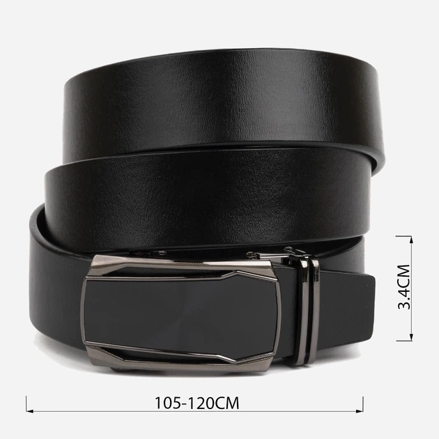 Ремень мужской из натуральной кожи Vintage leather-20277 115 см Черный - изображение 5