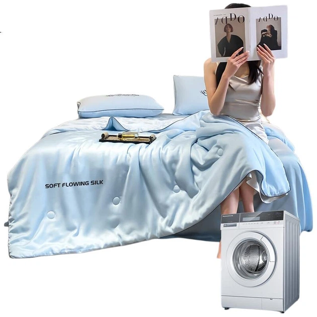 Летнее прохладное одеяло Wuyinliangpin Class A 40s Lyocell Tencel, 10% соевый наполнитель, тонкое одеяло двойного размера, 200*230 см. - изображение 3