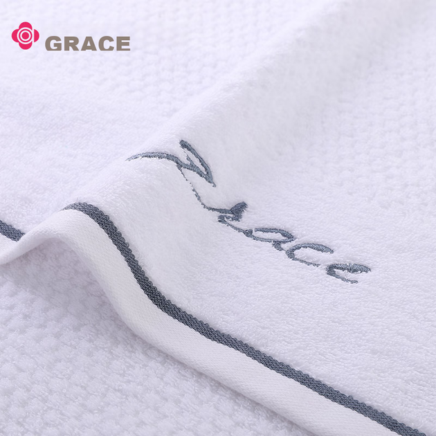 Набор полотенец банных Grace хлопковых класс А 1+2 для взрослых мягкие белые - изображение 9