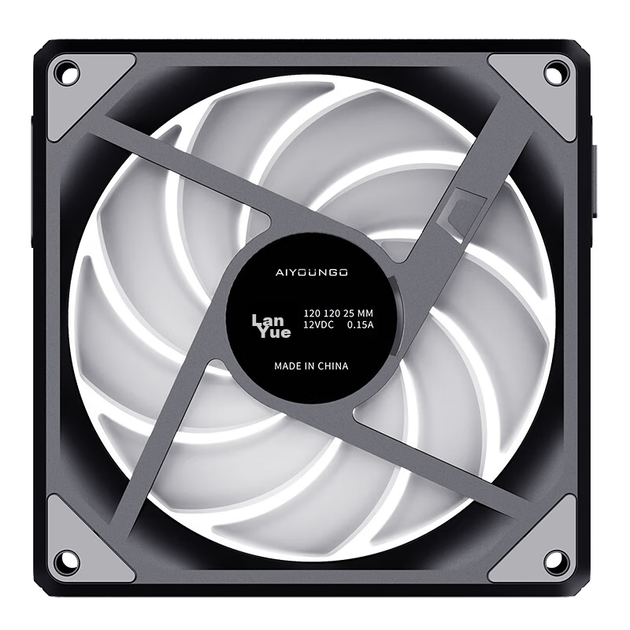Вентилятор Aigo Starry Moon Black Regular Leaf Single ARGB Light Effect, 5V 3-Pin Synchronized Lighting, Magnetic Building Block Case Fan 12CM PWM Intelligent Temperature Control/No Cable Splice. - изображение 7