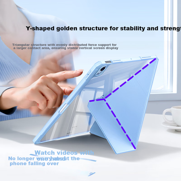 Чохол UGREEN для iPad Pro 2022, 11-дюймовий Y-подібний захисний чохол із захистом від вигину та тримачем для олівців, сумісний з версіями 2018/20/21/22, повний захист для планшета Apple, чорний - изображение 4