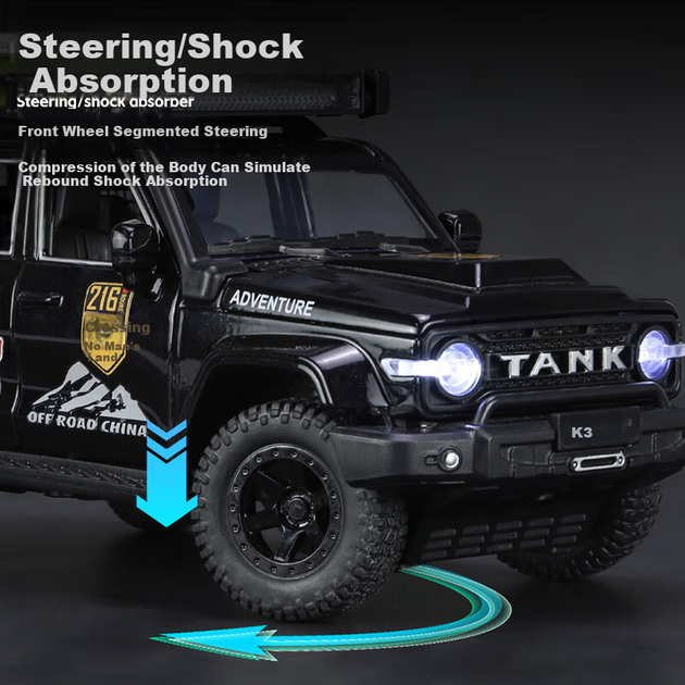Іграшка позашляховика Chiyumoxing Tank 300, реалістична модель автомобіля, легкосплавний маленький автомобіль, автомобільна модель, подарунок для хлопчиків - изображение 7