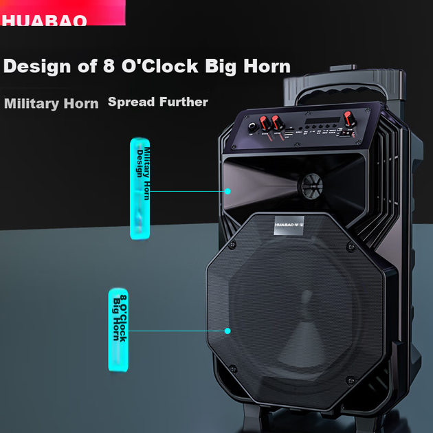 Колонка Huabao XY-1013 Honor Bluetooth беспроводная уличная, для караоке, с микрофоном - изображение 3