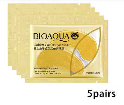 Упаковка Гідрогелевих патчів Bioaqua Golden Caviar Eye Mask із золотою ікрою 7.5 гх5 шт (6975239996100) - Фото 1 Упаковка Гідрогелевих патчів Bioaqua Golden Caviar Eye Mask із золотою ікрою 7.5 гх5 шт (6975239996100) - зображення 1