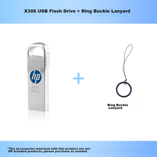 Флеш память USB HP X306w 64GB USB 3.2 Gen1 ремешок - Фото 6 Флеш память USB HP X306w 64GB USB 3.2 Gen1 ремешок - изображение 6