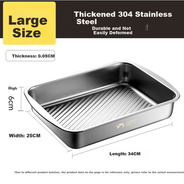 Блюдо для лобстера COOKER KING из нержавеющей стали 304, прямоугольное, 34×25×6 см - изображение 4