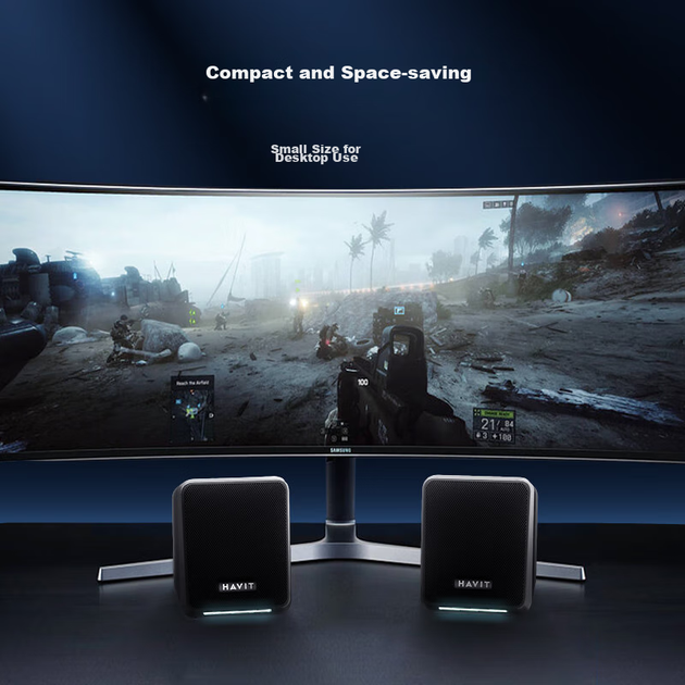 Акустическая система Havit A20 2.0 Black - Фото 8 Акустическая система Havit A20 2.0 Black - изображение 8